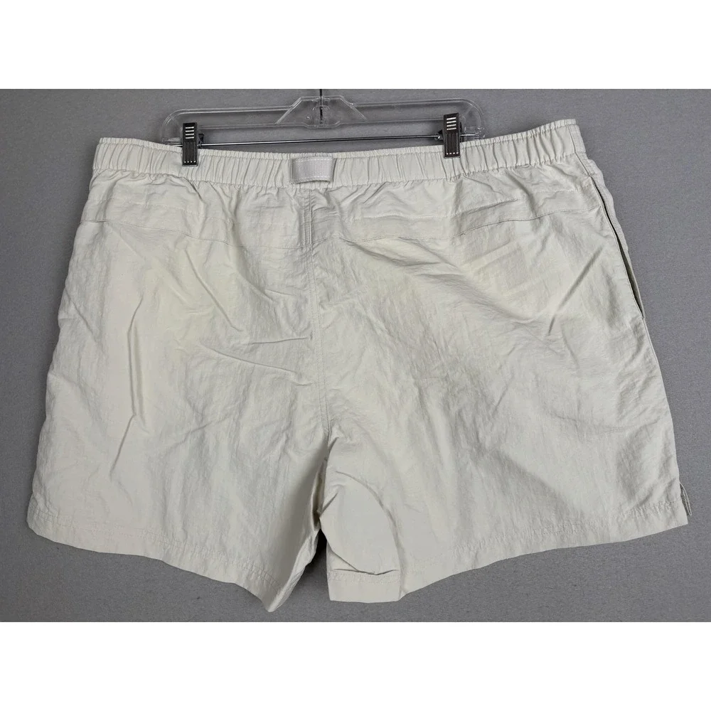 Lands End‎ Swim Trunks Shorts Mens 2XL Beige Nylon Mesh Lined Elastic Waist
